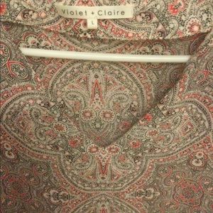 Printed top violet and claire